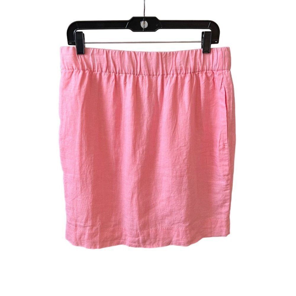 J. Crew Pink Linen Skirt Size Large Petite NWT